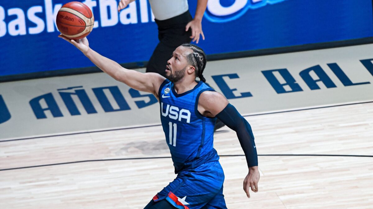 Jalen Brunson Playing Basketball For Team USA