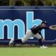Trent Grisham makes a play during Spring Training for the New York Yankees.