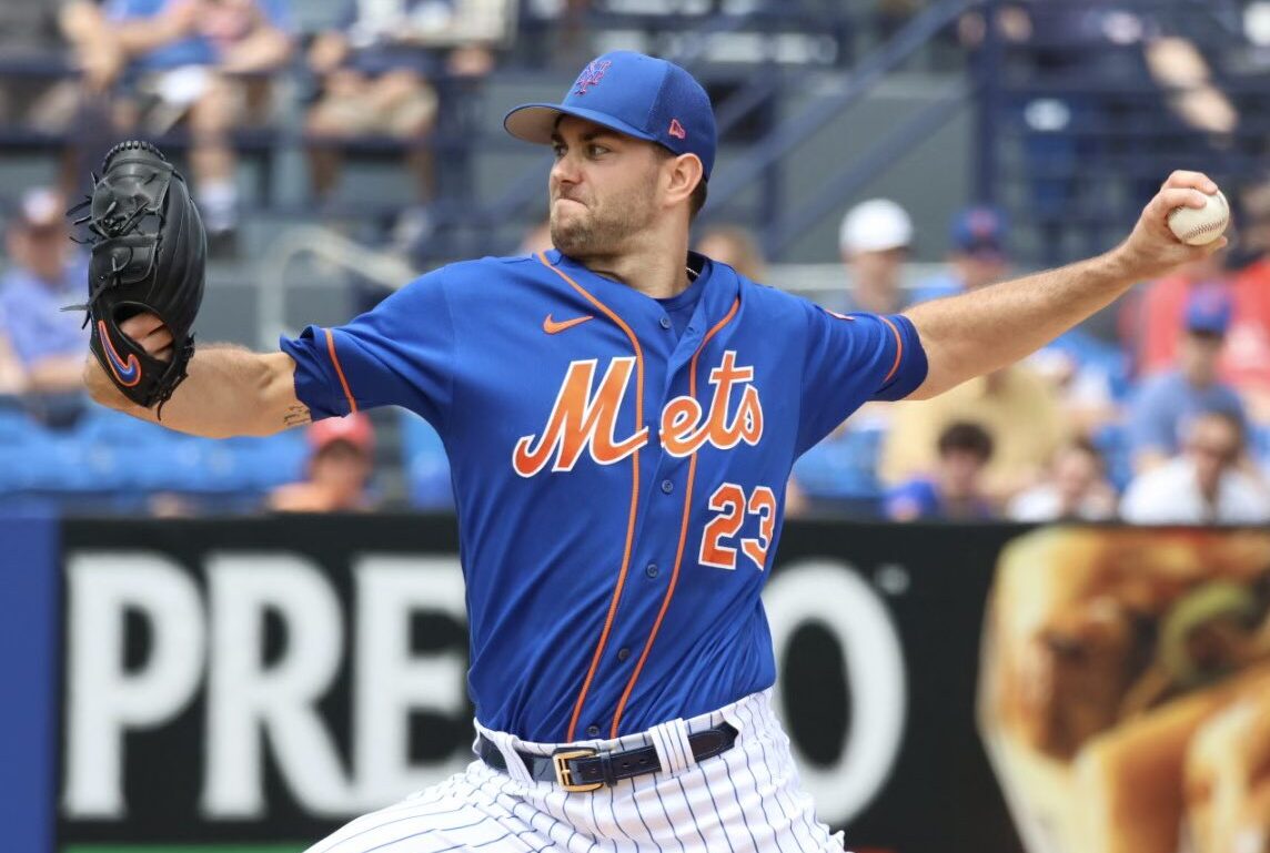 David Peterson pitches for the New York Mets.
